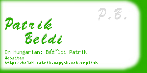 patrik beldi business card